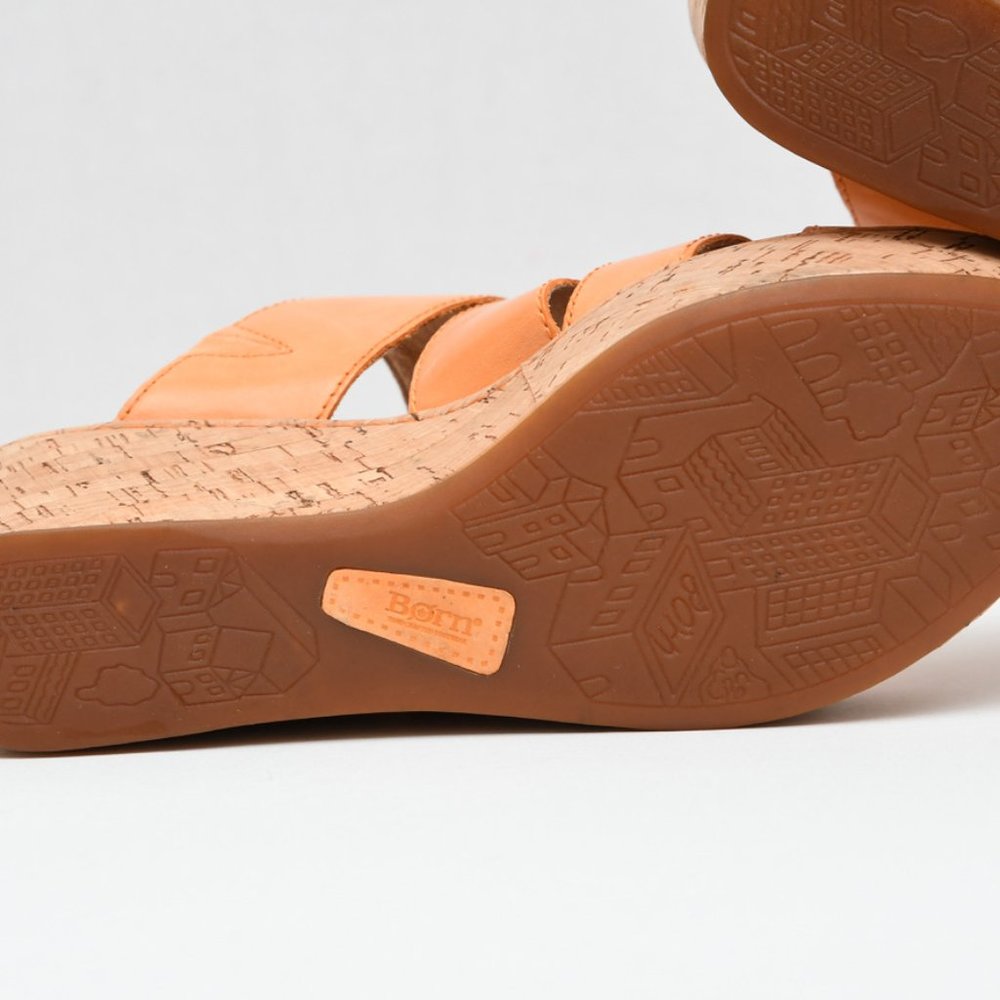 Born Platform Sandal Women's size 8.5 Orange Papaya - Picture 6 of 8